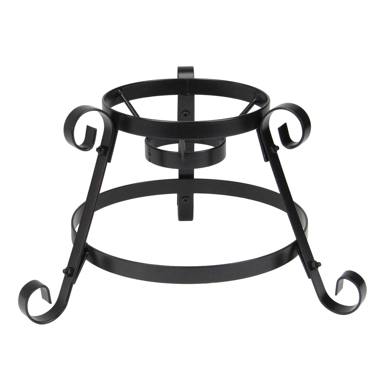 9.25" Black Scroll Designed Garden Gazing Ball Stand